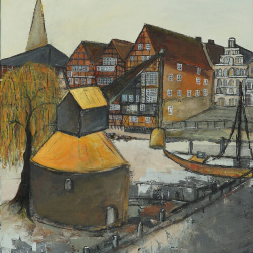 Kunstdruck "Abendsonne am alten Kran Lüneburg"