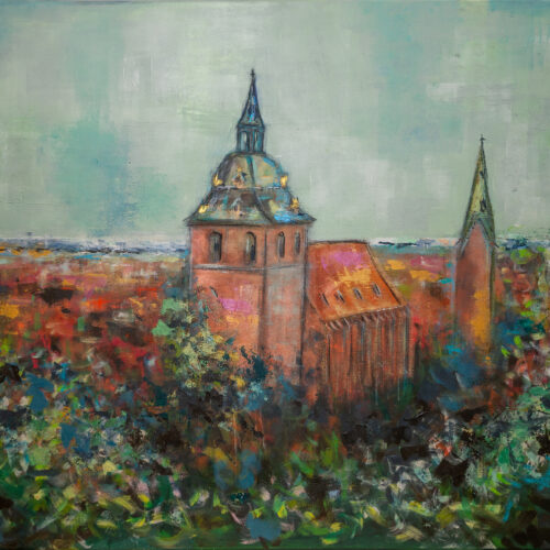 Kunstdruck "Blick vom Lüneburger Kalkberg über die Dächer auf die Michaeliskirche"