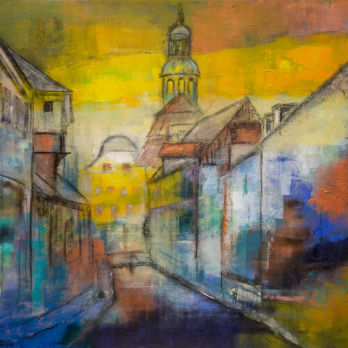 Spaziergang zum Lüneburger Marktplatz durch die Burmeisterstrasse in der Abendsonne