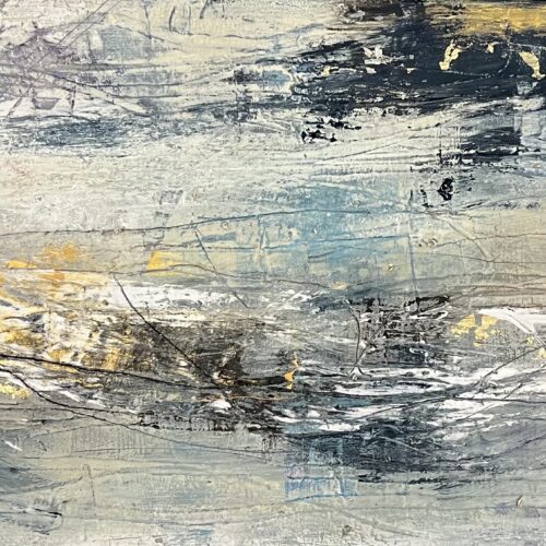 Gemälde „Anker legen nach dem Sturm“ auf Leinwand, Größe: 100 x 40 x 4 cm Tiefe, Acryl-Mischtechnik