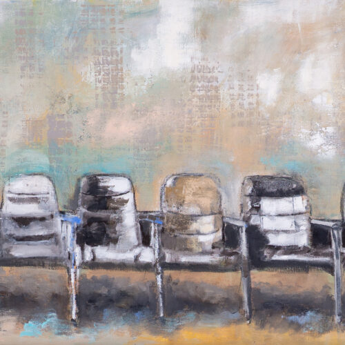 Gemälde "Erste Reihe" von Karin Greife (2025) 100 x 50cm, Acryl auf Leinwand, aktuell noch als Originalgemälde erhältlich