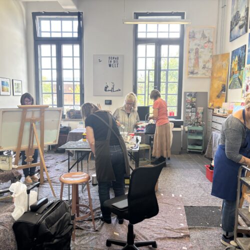 1-Tag-Malworkshop mit Karin Greife für einen Freundeskreis oder Familie - Schritt für Schritt zu den eigenen Werken exkl. aller Materialien