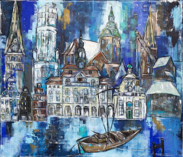 Boot und Stadt von Karin Greife
