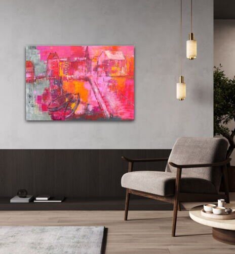 Gemälde "Abendrot in Lüneburgs Wasserviertel" - Ansicht 1