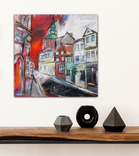 Kunstdruck "Altstadt in einer alten Stadt / Lüneburg" - Ansicht 1