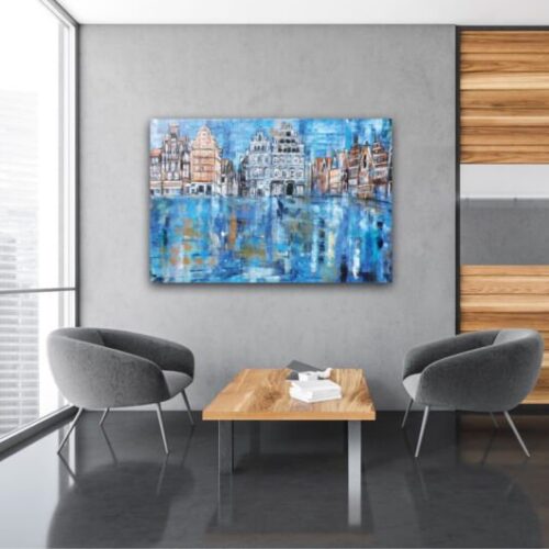Kunstdruck "Am Sande Lüneburg mit Industrie- und Handelskammer nach dem Regen" - Ansicht 1