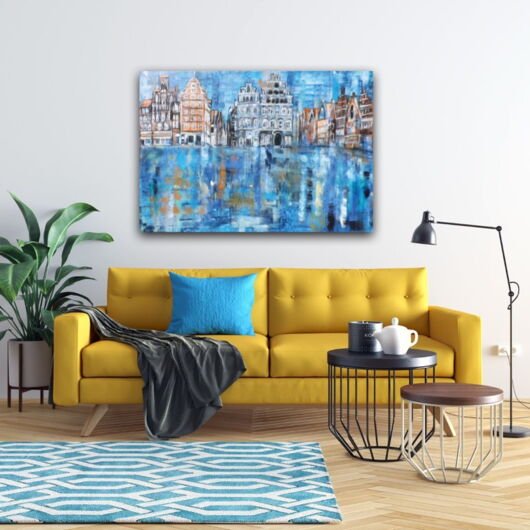 Kunstdruck "Am Sande Lüneburg mit Industrie- und Handelskammer nach dem Regen" - Ansicht 3