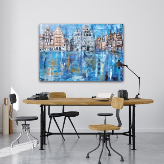 Kunstdruck "Am Sande Lüneburg mit Industrie- und Handelskammer nach dem Regen" - Ansicht 4