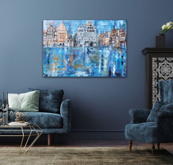Kunstdruck "Am Sande Lüneburg mit Industrie- und Handelskammer nach dem Regen" - Ansicht 6