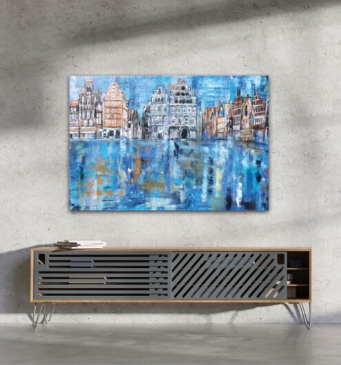 Kunstdruck "Am Sande Lüneburg mit Industrie- und Handelskammer nach dem Regen" - Ansicht 9