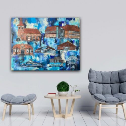 Kunstdruck "Bleckede an der Elbe" - Ansicht 1