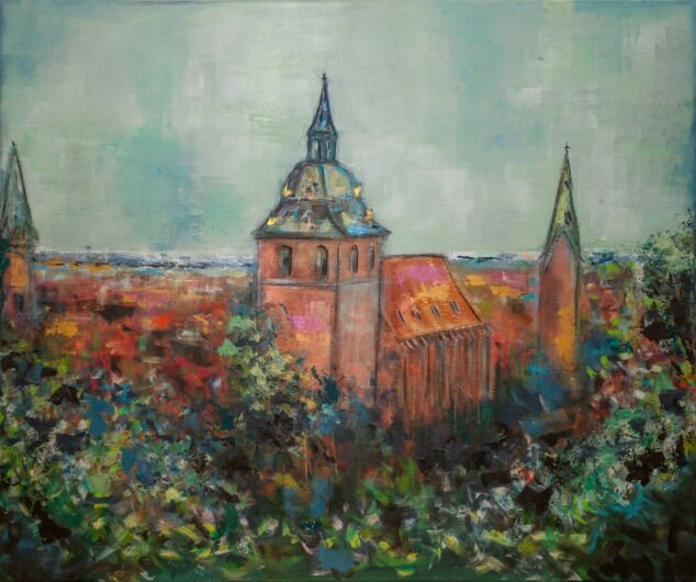 Kunstdruck "Blick vom Lüneburger Kalkberg über die Dächer auf die Michaeliskirche" - Ansicht 1