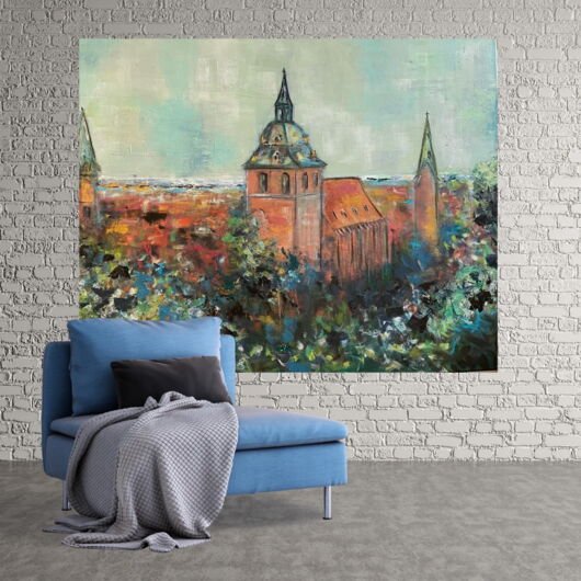 Kunstdruck "Blick vom Lüneburger Kalkberg über die Dächer auf die Michaeliskirche" - Ansicht 2