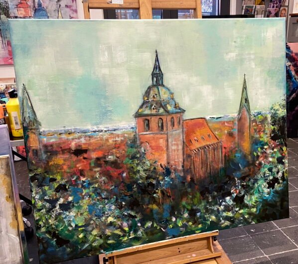 Kunstdruck "Blick vom Lüneburger Kalkberg über die Dächer auf die Michaeliskirche" - Ansicht 3