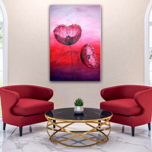 Kunstdruck "Blumen vor der Mauer" - Ansicht 1