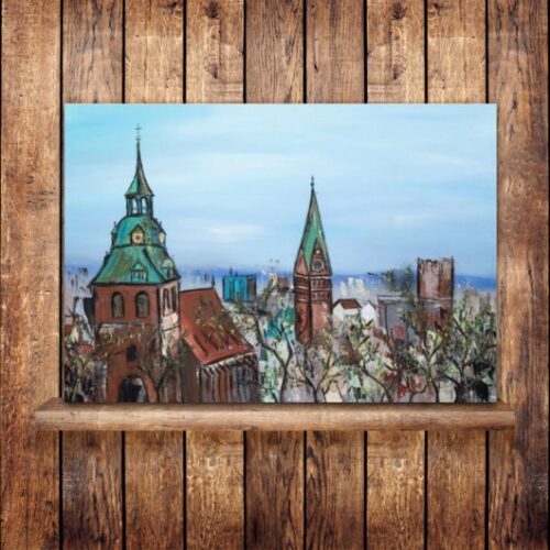 Kunstdruck "Frühling über den Dächern" - Ansicht 1