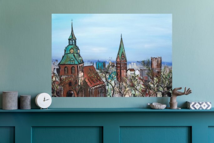 Kunstdruck "Frühling über den Dächern" - Ansicht 6