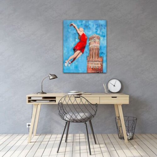 Kunstdruck "Gesine vor dem Lüneburger Wasserturm" - Ansicht 1