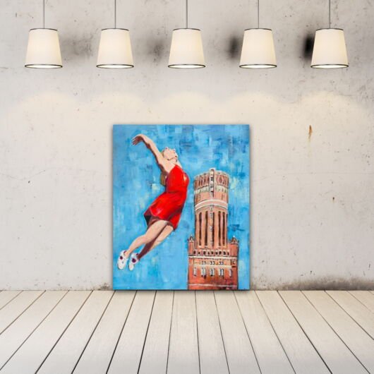 Kunstdruck "Gesine vor dem Lüneburger Wasserturm" - Ansicht 2
