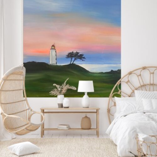 Kunstdruck "Leuchtturm auf dem Dornbusch der Insel Hiddensee bei Sonnenuntergang" - Ansicht 1