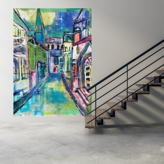 Kunstdruck "Lüneburgs Koltmannstrasse mit Blick auf die St. Nicolaikirche" - Ansicht 2