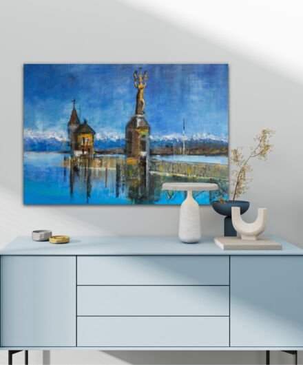Gemälde "Hafen in Konstanz mit Imperia" - Ansicht 3
