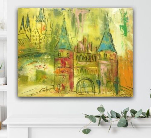 Kunstdruck "Hansestadt Lübeck Holstentor" - Ansicht 1