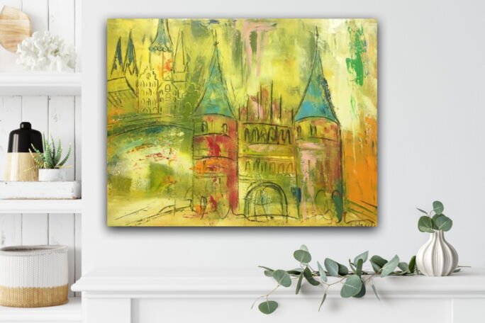 Kunstdruck "Hansestadt Lübeck Holstentor" - Ansicht 1