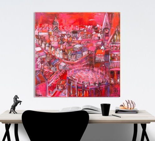 Kunstdruck "Lüneburg aus der Luft" - Ansicht 1