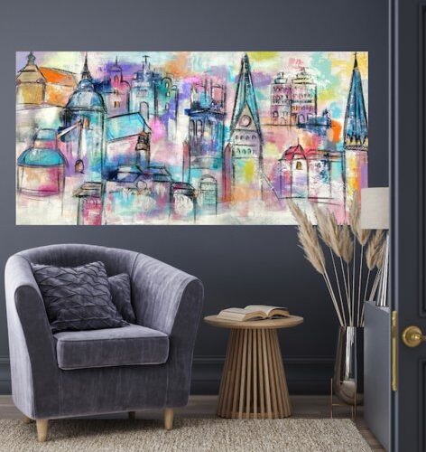Kunstdruck "Lüneburg-Sommer-Violas" - Ansicht 1
