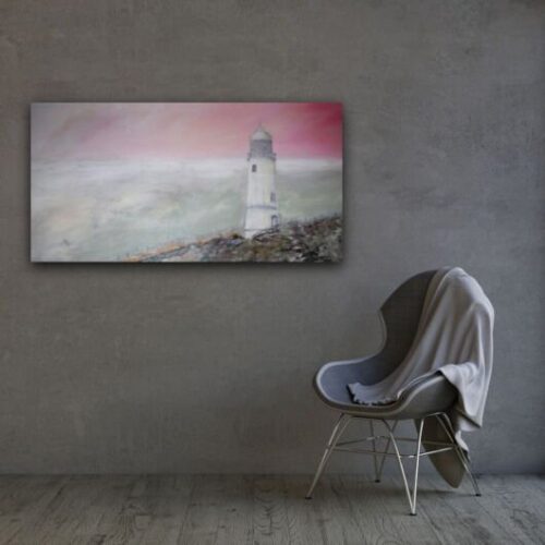 Kunstdruck "Morgenröte - Leuchtturm" - Ansicht 1