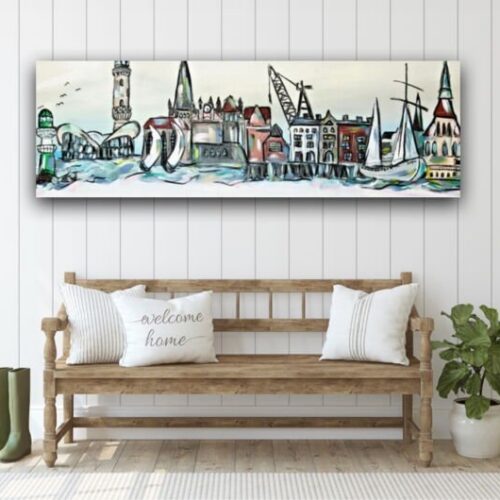Kunstdruck "Rostock Warnemünde Skyline" - Ansicht 1
