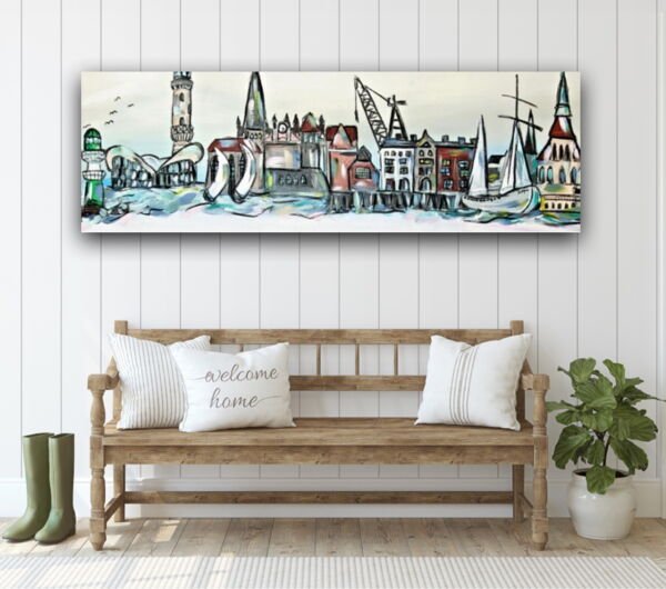 Kunstdruck "Rostock Warnemünde Skyline" - Ansicht 1