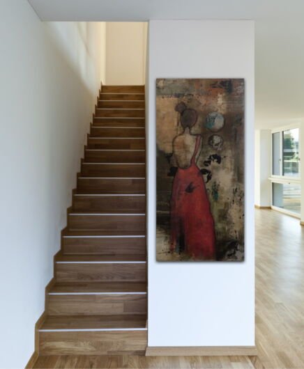 Kunstdruck "Rückenfrei- Frau in rotem Kleid" - Ansicht 1