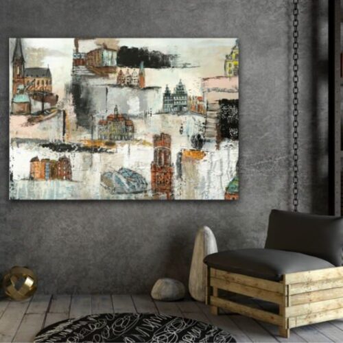 Kunstdruck "Salzstadt Lüneburg Weiß" - Ansicht 1