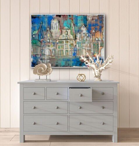Kunstdruck "Salzstadt Lüneburg blau" - Ansicht 1