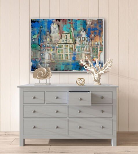 Kunstdruck "Salzstadt Lüneburg blau" - Ansicht 1