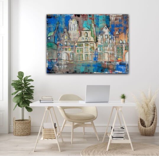 Kunstdruck "Salzstadt Lüneburg blau" - Ansicht 2