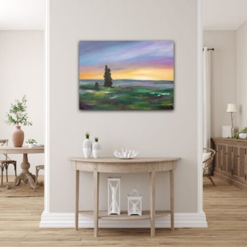 Kunstdruck "Sommerabend in der Heide" - Ansicht 1