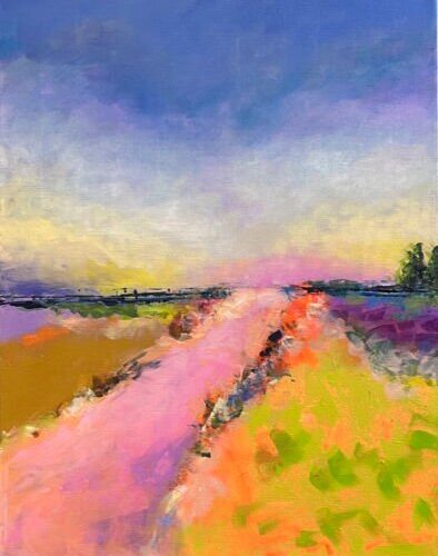 Kunstdruck "Sommerlicher Spaziergang durch die Heide" - Ansicht 1