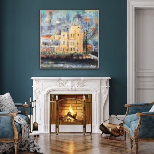 Gemälde "Villa Heyn Lüneburg bei Nacht" - Ansicht 1
