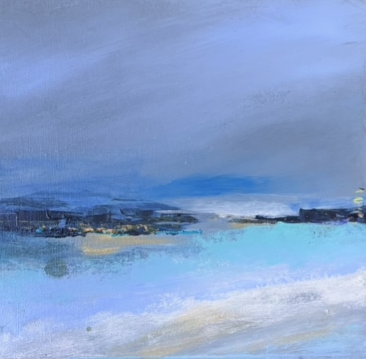 Kunstdruck "Coming Home - Winter" - Motiv 4 aus der 4er Serie in Blau-Tönen
