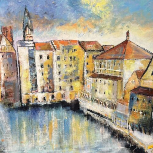 Gemälde "Über den Dächern von Lüneburg“